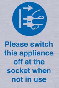 Please switch this appliance off at the socket when not in use